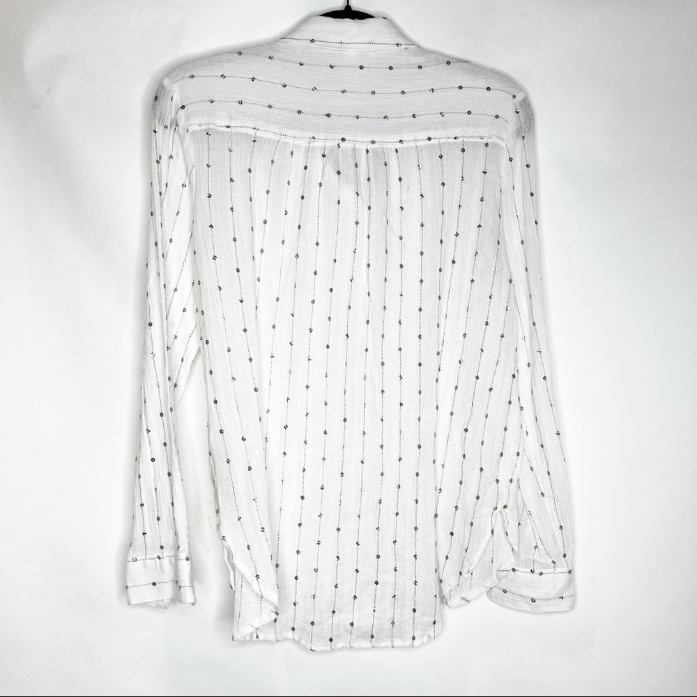 Feather Bone | Sparkle Striped Button Down Shirt - Picture 5 of 6